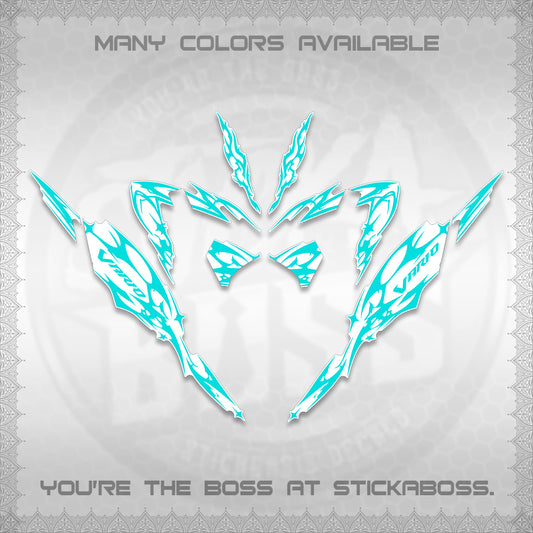 CLICK 125 V4 VARIO FOR WHITE DECALS (2026 TRIBAL LIGHTNING DESIGN) STICKER KITS BY STICKABOSS