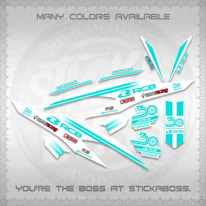 CLICK 125 V2 FOR WHITE DECALS (2026 30TH ANNIVERSARY RACING DESIGN) STICKER DECALS BY STICKABOSS
