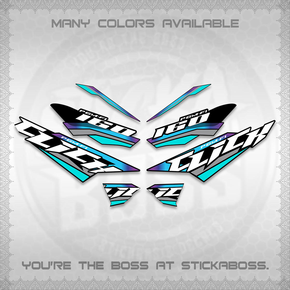 CLICK 160 STRIPING DECALS (SPORTS RACE STRIPES 01) STICKER KITS BY STICKABOSS