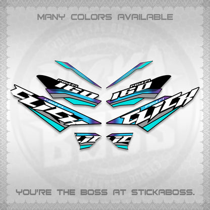CLICK 160 STRIPING DECALS (SPORTS RACE STRIPES 01) STICKER KITS BY STICKABOSS