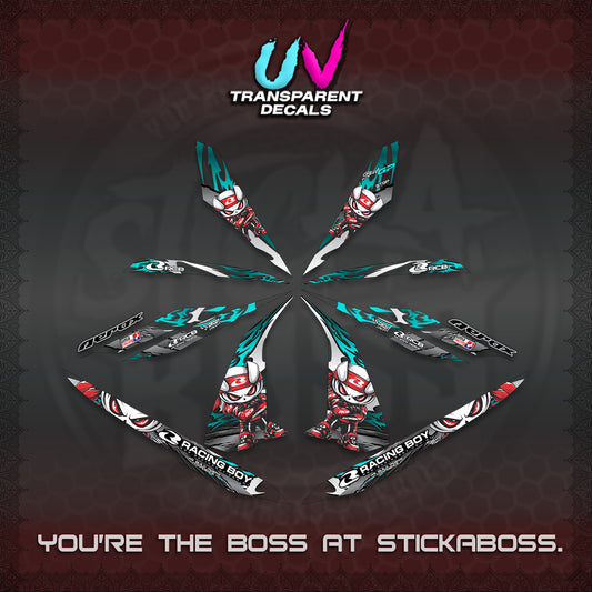 AEROX 155 V1 UV TRANSPARENT DECALS (2026 NEW RCB 2.0 DESIGN) STICKER KITS BY STICKABOSS