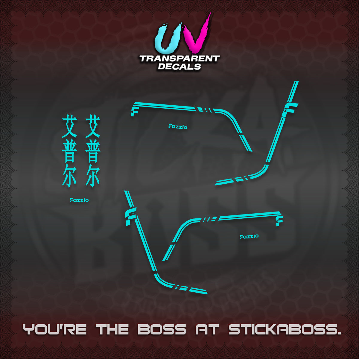 FAZZIO UV TRANSPARENT DECALS (2026 JAPAN LINES) STICKER KITS BY STICKABOSS