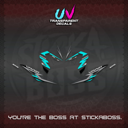 CLICK 125 V4 VARIO UV TRANSPARENT DECALS (2026 VR0006 DESIGN) STICKER KITS BY STICKABOSS