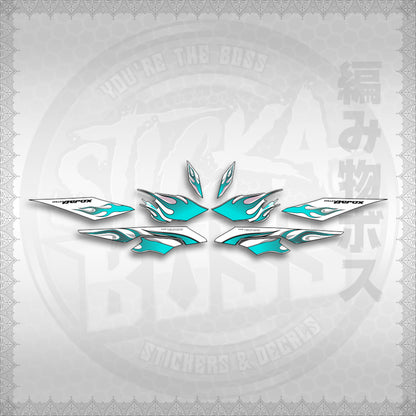 STICKER DECALS for AEROX V3 ALPHA TURBO FOR WHITE (AV3LEFIMO) By STICKABOSS (SOFIE LAMINATED WATERPROOF)