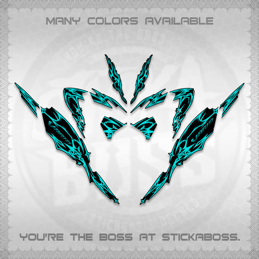CLICK 125 V4 VARIO DECALS (2026 TRIBAL LIGHTNING DESIGN) STICKER KITS BY STICKABOSS