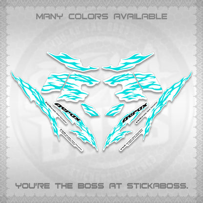 AEROX 155 V2 FOR WHITE DECALS (2026 TRIBAL LIGHTNING DESIGN) STICKER KITS BY STICKABOSS