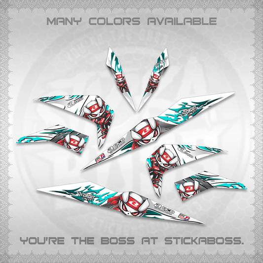 BEAT FI V2 FOR WHITE DECALS (2026 NEW RCB 2.0 DESIGN) STICKER KITS BY STICKABOSS