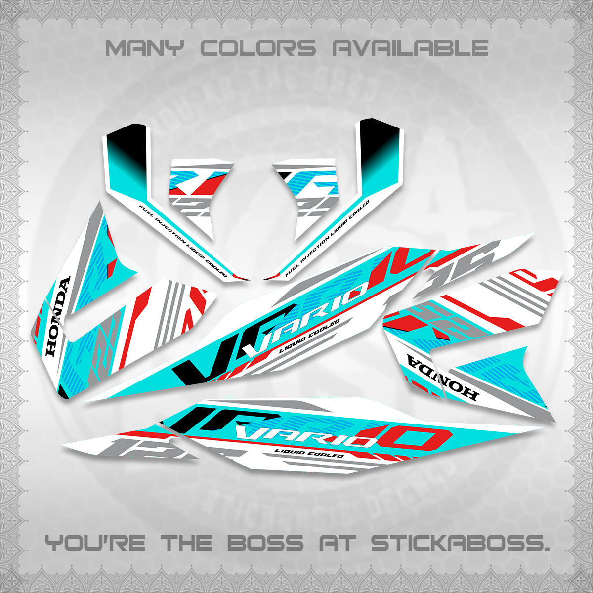 CLICK 125 V4 MALAY VARIO FOR WHITE DECALS (2026 VV12 DESIGN) STICKER KITS BY STICKABOSS