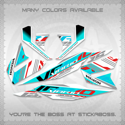 CLICK 125 V4 MALAY VARIO FOR WHITE DECALS (2026 VV12 DESIGN) STICKER KITS BY STICKABOSS