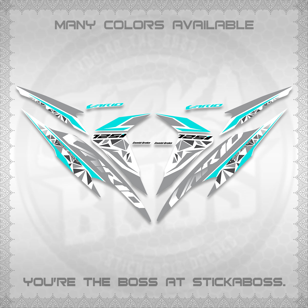 CLICK 125 V2 VARIO FOR WHITE DECALS (2018–2022 STYLE DESIGN) STICKER DECALS BY STICKABOSS