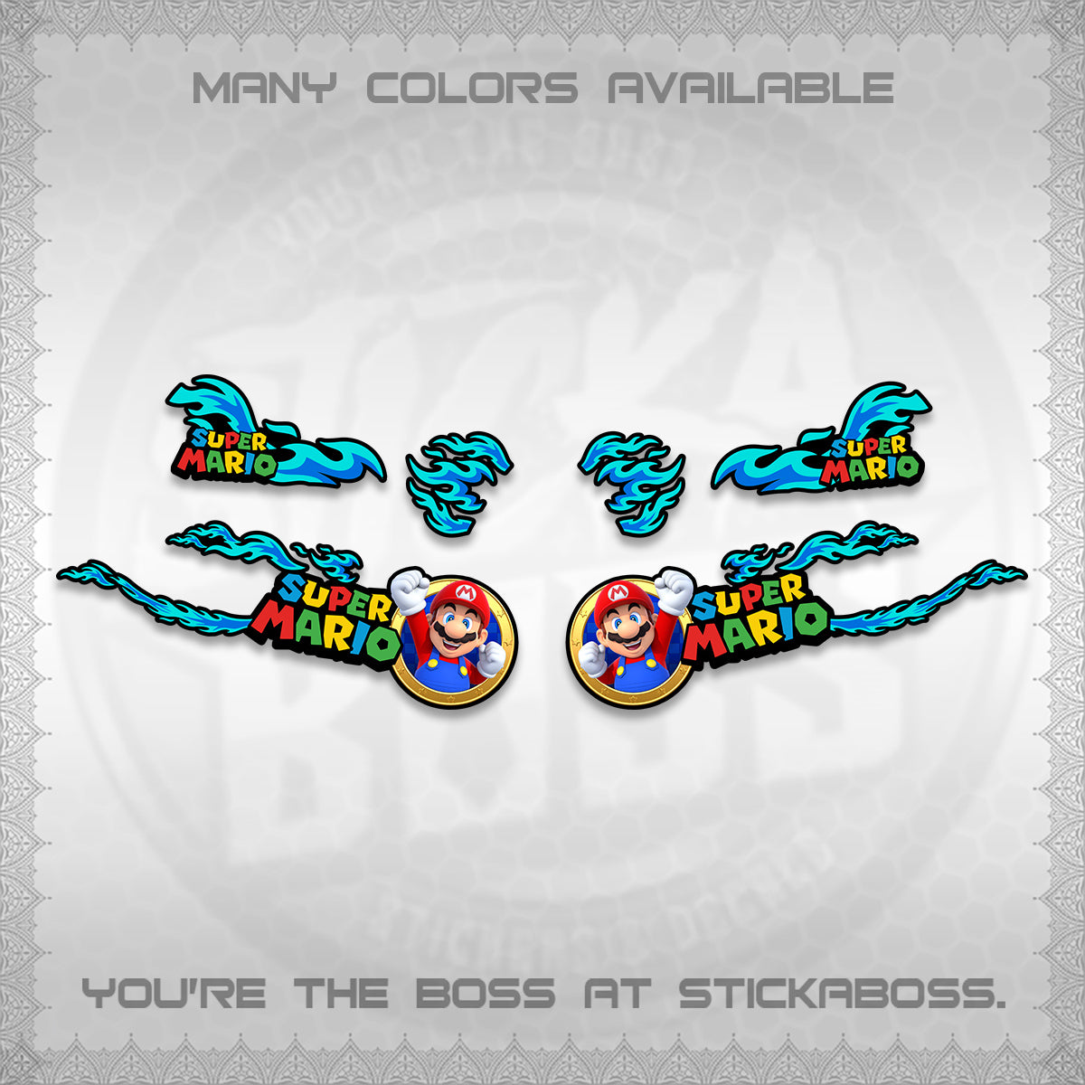 FAZZIO DECALS (FLAMES 02 SUPER-M MOTIF) STICKER KITS BY STICKABOSS