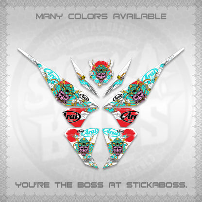 CLICK 125 V1 VARIO FOR WHITE DECALS (2026 NEW SAMURAI MOTIF) STICKER KITS BY STICKABOSS
