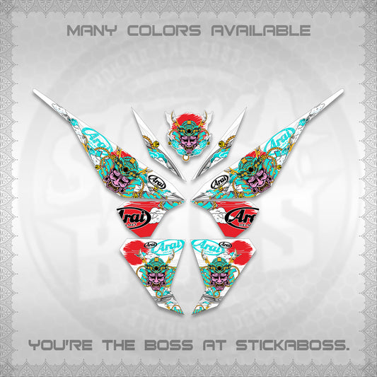 CLICK 125 V1 VARIO FOR WHITE DECALS (2026 NEW SAMURAI MOTIF) STICKER KITS BY STICKABOSS