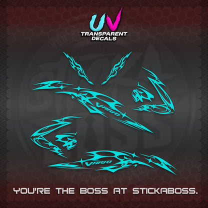 CLICK 125 V3 VARIO UV TRANSPARENT DECALS (2026 T1 LIGHTNING DESIGN) STICKER KITS BY STICKABOSS
