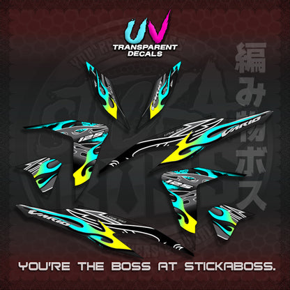 CLICK 125 V2 MALAY CONCEPT ( TRANSPARENT TRIBAL X FIRE CUSTOM ) STICKER DECALS By STICKABOSS