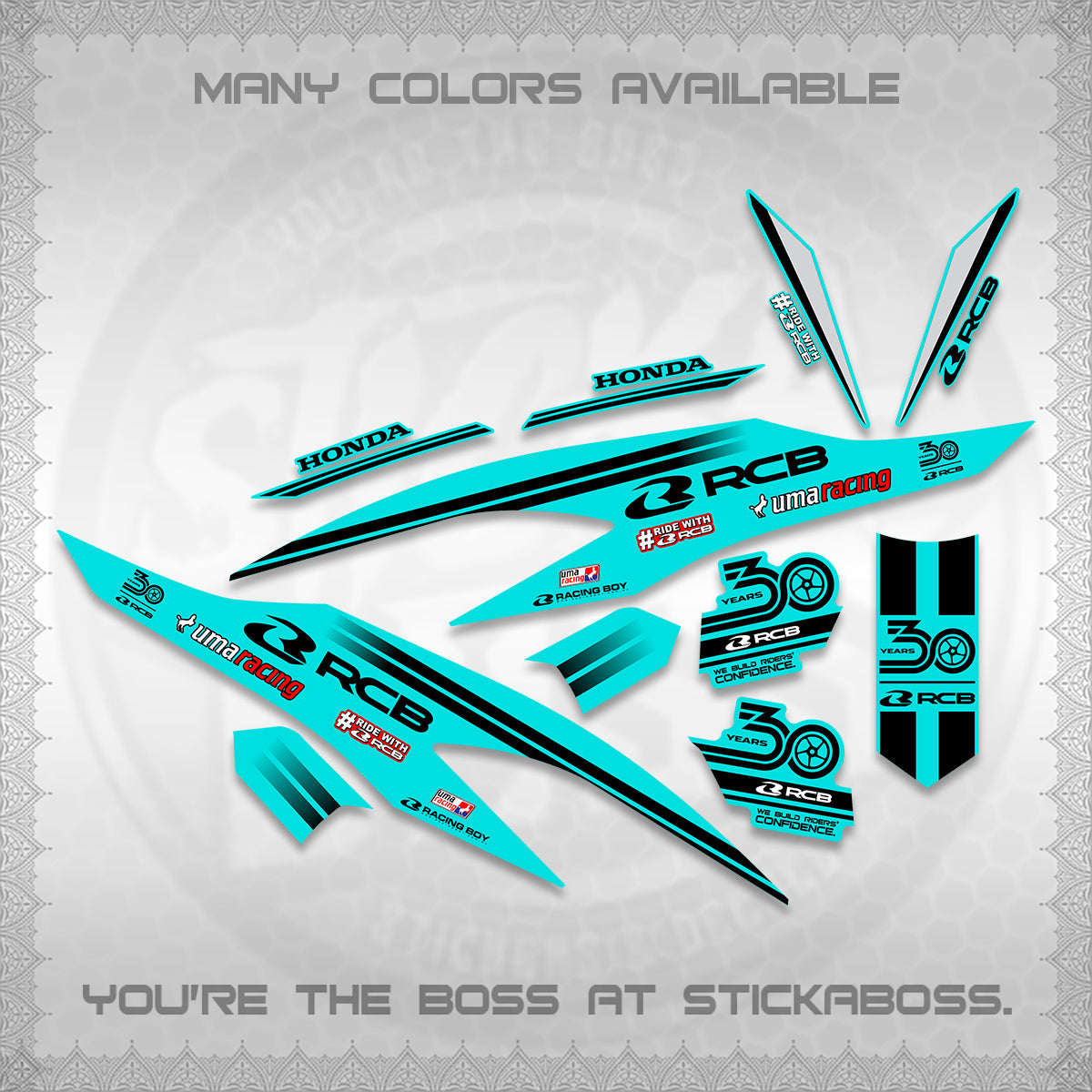 CLICK 125 V2 DECALS (2026 30TH ANNIVERSARY RACING DESIGN) STICKER DECALS BY STICKABOSS