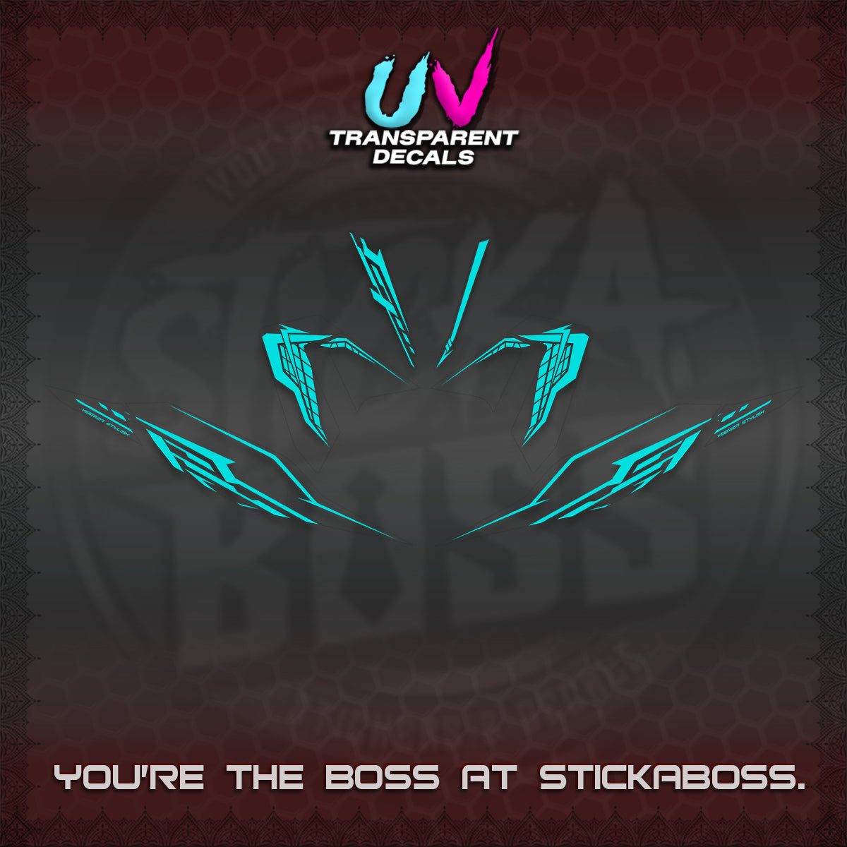 CLICK 125 V4 UV TRANSPARENT DECALS (2026 VEERIZA STYLISH DESIGN) STICKER DECALS By STICKABOSS