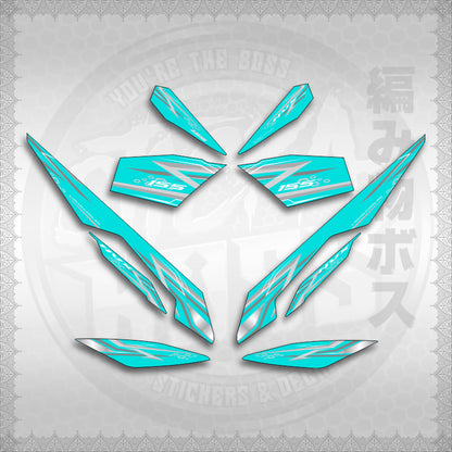 STICKER DECALS for AEROX V3 ALPHA TURBO INDO-MALAYSIAN (AV313SHSTED) By STICKABOSS (SOFIE LAMINATED WATERPROOF)