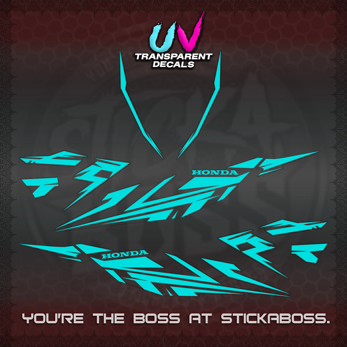 CLICK 125 V4 UV TRANSPARENT DECALS (2026 MINIMAL 001 DESIGN)STICKER DECALS By STICKABOSS