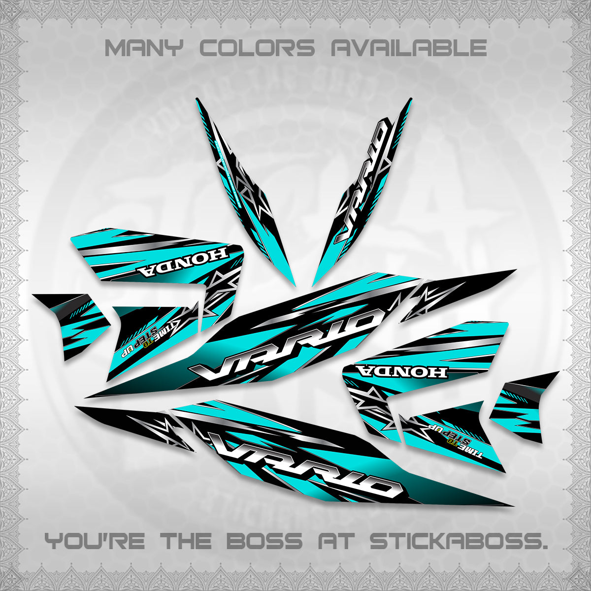 CLICK 125 V4 VARIO DECALS (2026 BLACK STAR DESIGN) STICKER DECALS By STICKABOSS