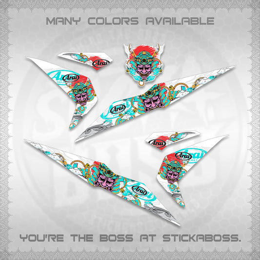 BEAT FI V2 INDO FOR WHITE DECALS (2026 NEW SAMURAI MOTIF) STICKER KITS BY STICKABOSS