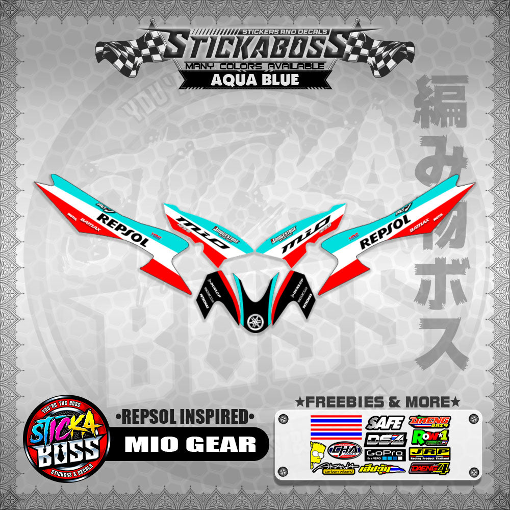MIO GEAR STICKER DECALS ( REPSOL INSPIRED )【WITH FREEBIES】