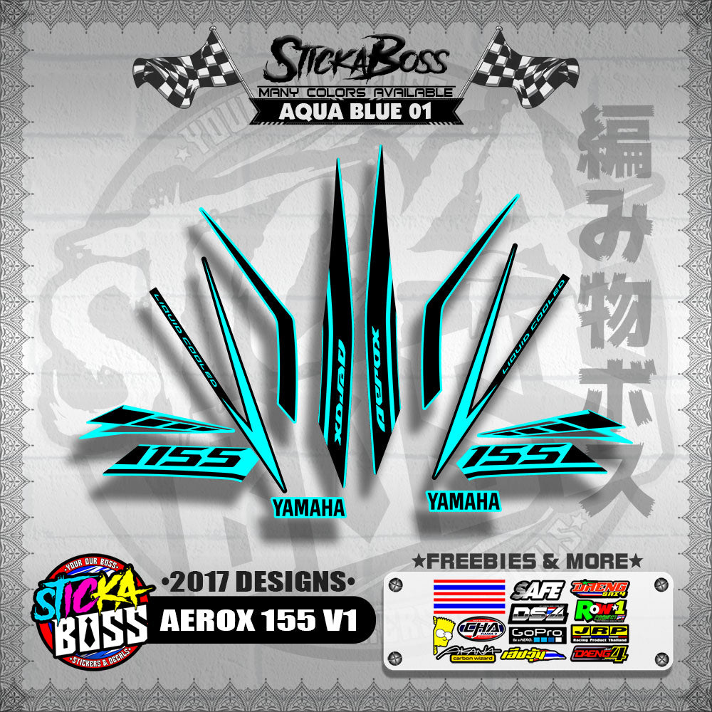 AEROX 155 V1 STOCK DECALS ( 2017 DESIGNS ) 【WITH FREEBIES】