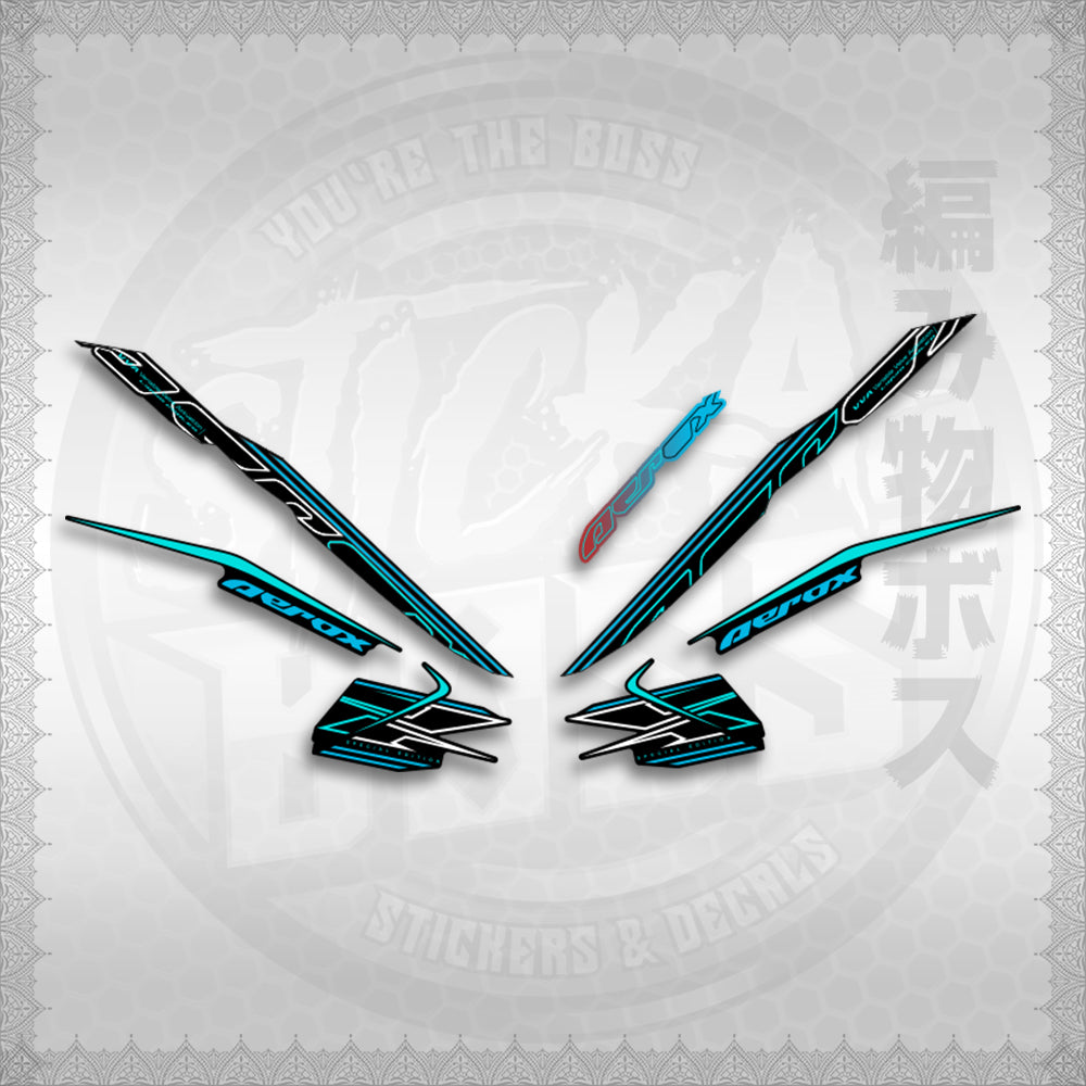 STICKER DECALS for AEROX V3 ALPHA TURBO INDO (AV3CYCI) By STICKABOSS (SOFIE LAMINATED WATERPROOF)