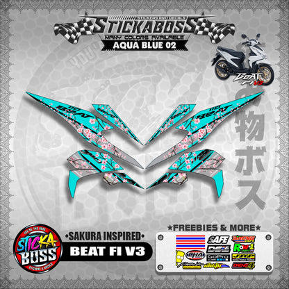 BEAT V3 STICKER DECALS ( SAKURA INSPIRED )【WITH FREEBIES】
