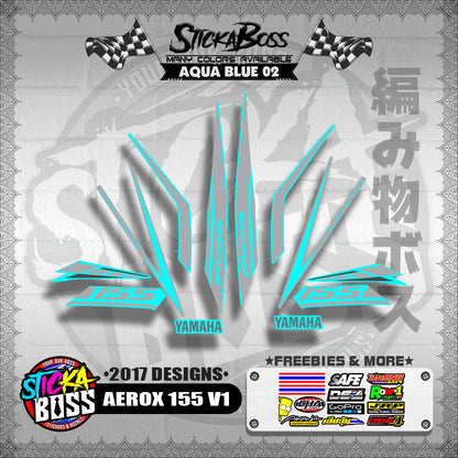 AEROX 155 V1 STOCK DECALS ( 2017 DESIGNS ) 【WITH FREEBIES】