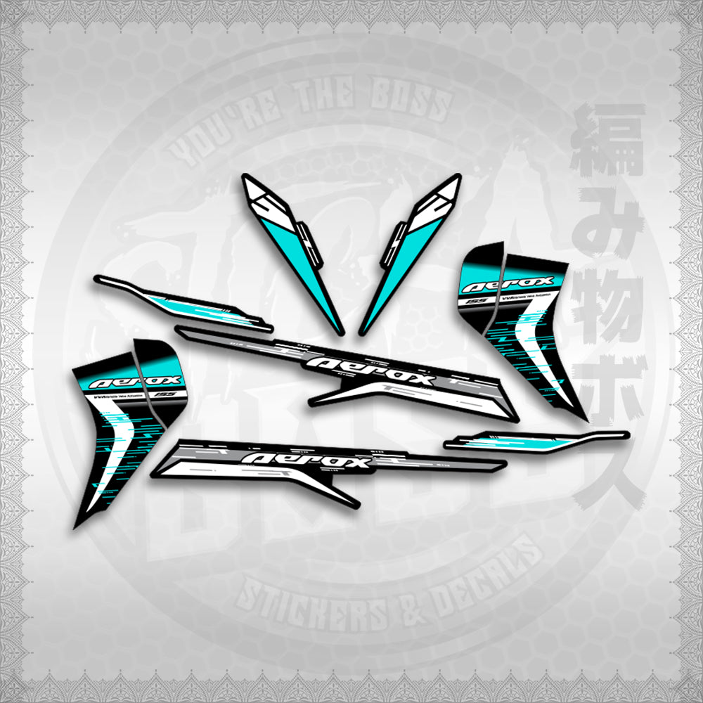 STICKER DECALS for AEROX 155 V2 (AV22124NESTEDMA) By STICKABOSS (SOFIE LAMINATED WATERPROOF)