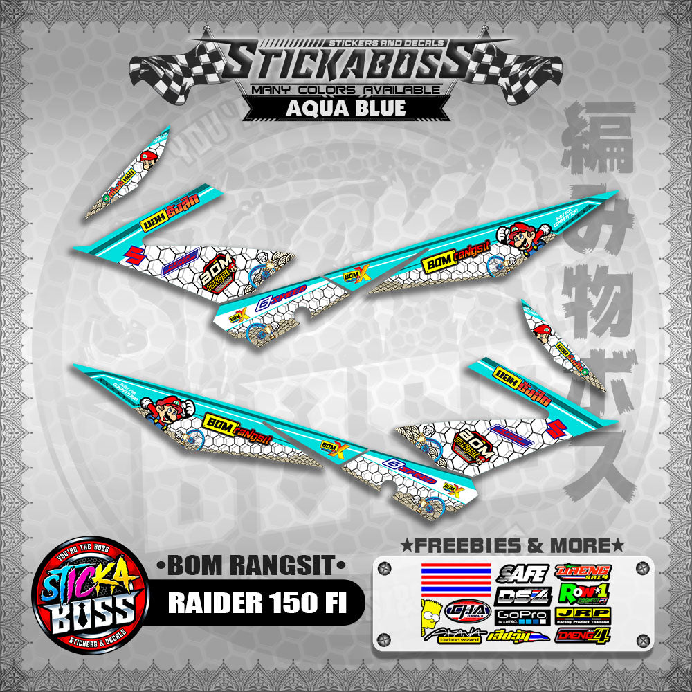 RAIDER 150 FI INDO DECALS ( BOM RANGSIT )【WITH FREEBIES】