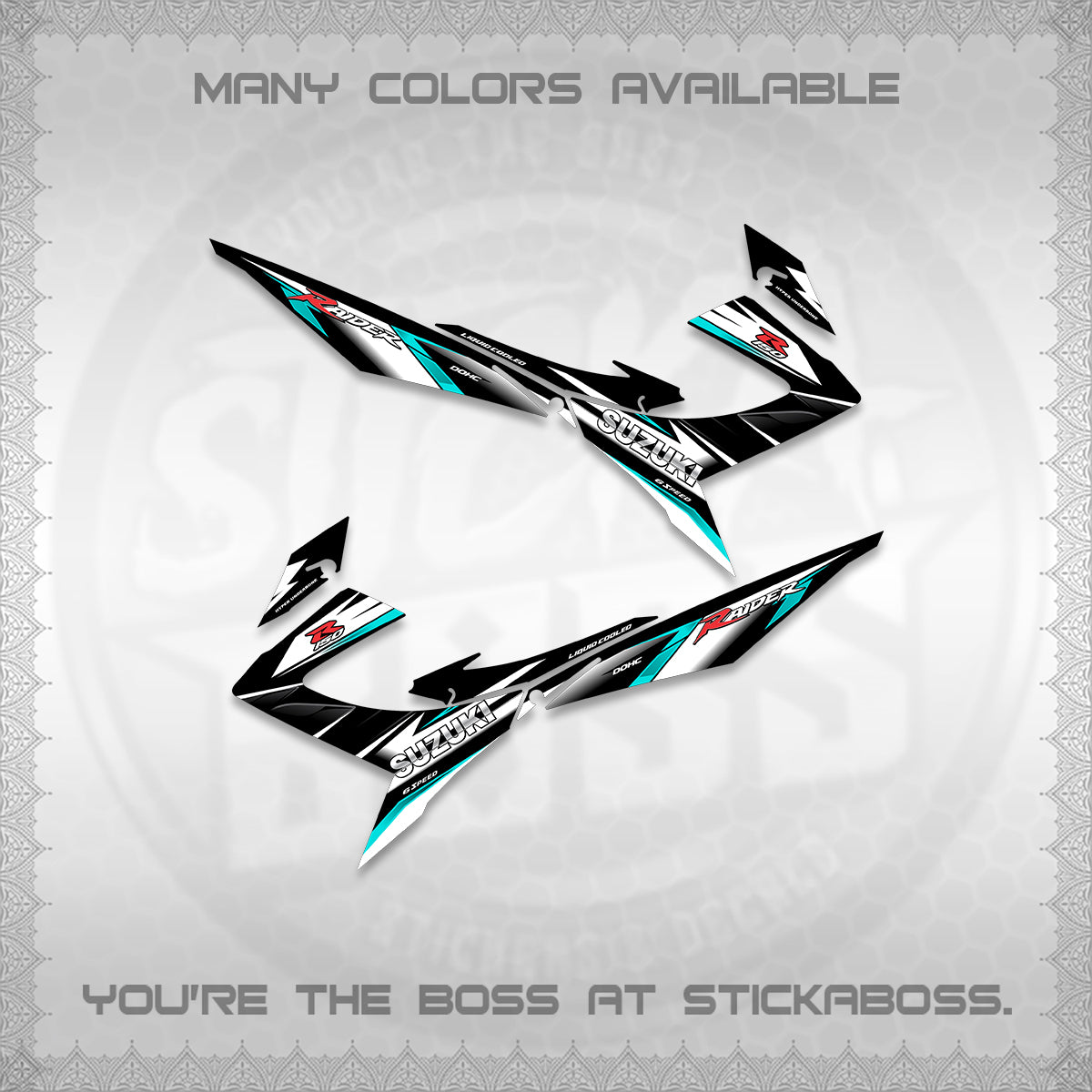 RAIDER 150 REBORN CARB DECALS (S-1 RACING) STICKER DECALS BY STICKABOSS