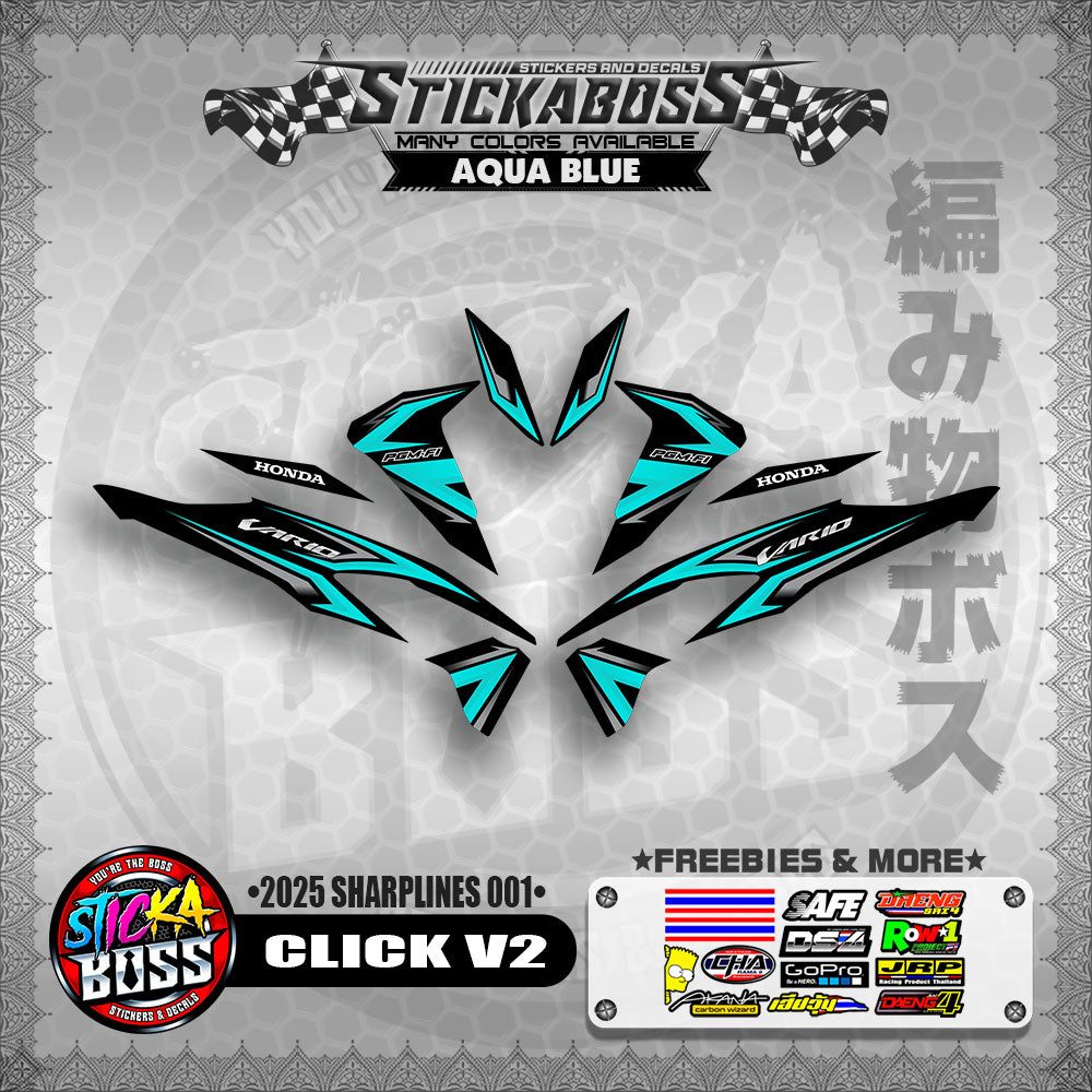 CLICK V2 INDO STICKER DECALS ( 2025 SHARPLINES 001 )【WITH FREEBIES】
