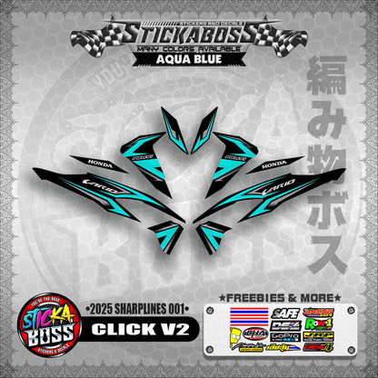 CLICK V2 INDO STICKER DECALS ( 2025 SHARPLINES 001 )【WITH FREEBIES】