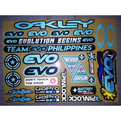 EVO REFLECTORIZED HELMET VISOR STICKERS【DIFFERENT COLORS / THICKER QUALITY / HD PRINTOUT】
