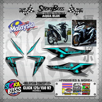 CLICK 125 / 150 V2 DECALS ( MALAYSIAN CONCEPT 01 )【WITH FREEBIES】