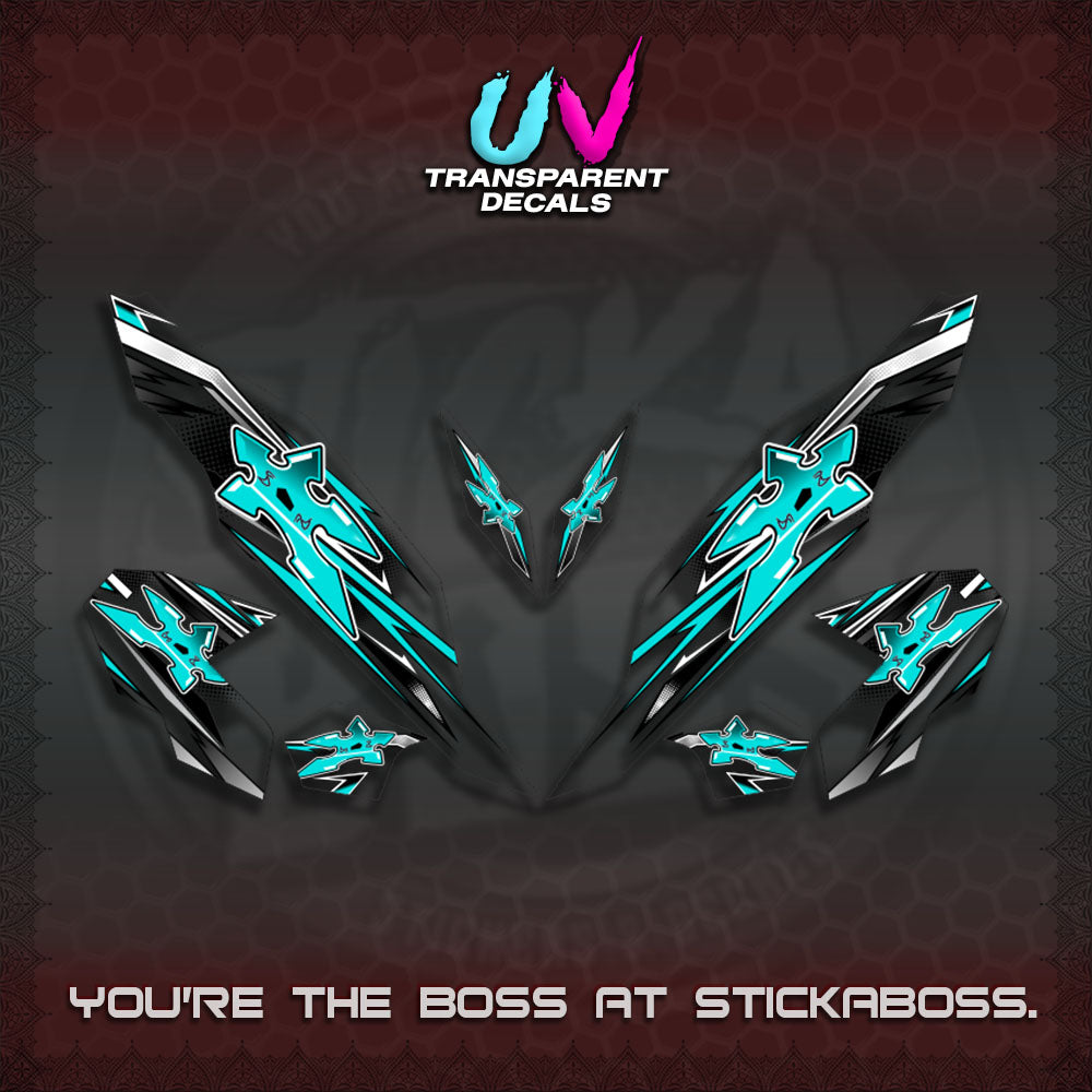 【PREMIUM UV PRINT】TRANSPARENT CLICK V3 DECALS (2026 STAR LED DESIGN) STICKER DECALS By STICKABOSS