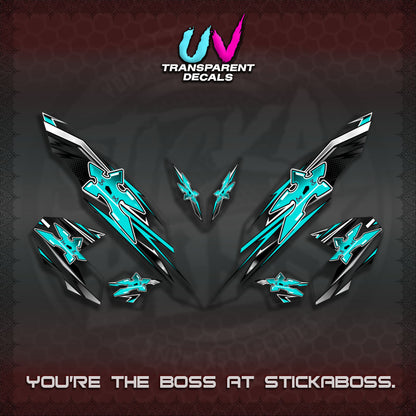 【PREMIUM UV PRINT】TRANSPARENT CLICK V3 DECALS (2026 STAR LED DESIGN) STICKER DECALS By STICKABOSS