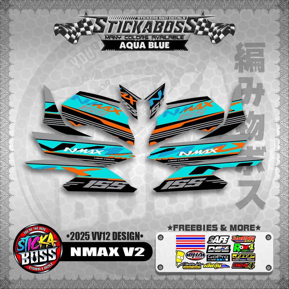 NMAX V2 MALAYSIAN STICKER DECALS ( 2025 VV12 DESIGN )【WITH FREEBIES】