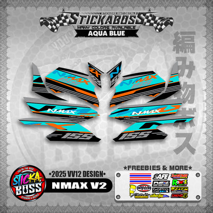 NMAX V2 MALAYSIAN STICKER DECALS ( 2025 VV12 DESIGN )【WITH FREEBIES】