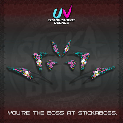 【PREMIUM UV PRINT】TRANSPARENT  CLICK 125 V2 DECALS (LUCKY CAT SAKURA STRIPING)By STICKABOSS