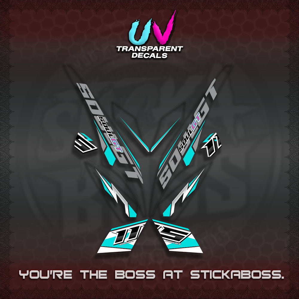 MIO SOUL I 115 GT INDO UV TRANSPARENT DECALS(0005 DESIGN)STICKER DECALS By STICKABOSS