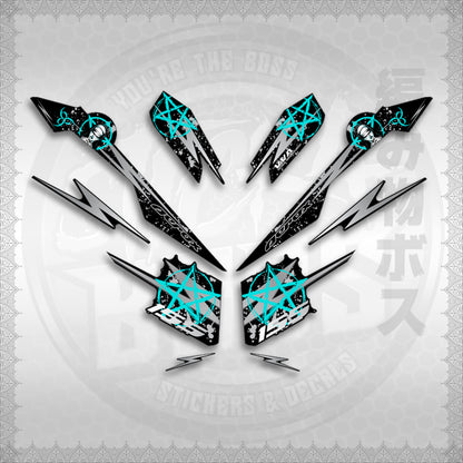 STICKER DECALS for AEROX V3 ALPHA TURBO INDO (AV3STLASA) By STICKABOSS (SOFIE LAMINATED WATERPROOF)