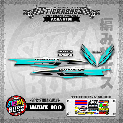 WAVE 100  STICKER DECALS ( 2012 STREAKWAVE ) 【WITH FREEBIES】