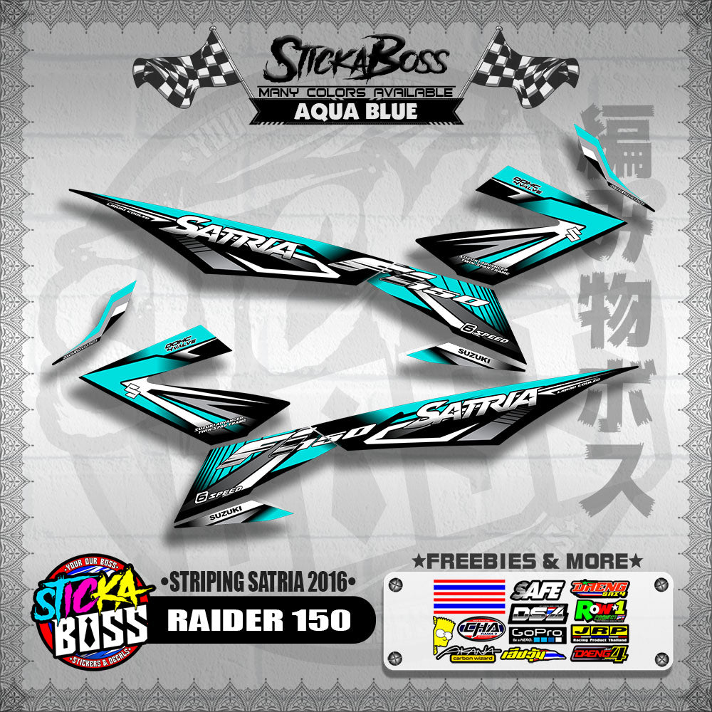 RAIDER 150 DECALS ( STRIPING SATRIA 2016 ) [ PREMIUM GLOSSY LAMINATED ]【WITH FREEBIES】