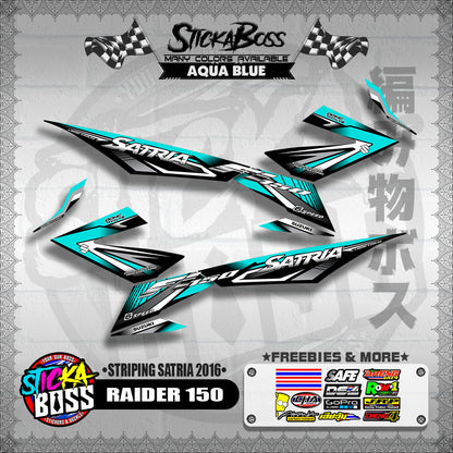 RAIDER 150 DECALS ( STRIPING SATRIA 2016 ) [ PREMIUM GLOSSY LAMINATED ]【WITH FREEBIES】