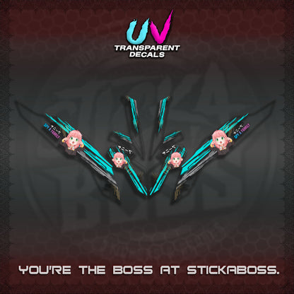 【PREMIUM UV PRINT】TRANSPARENT CLICK V3   DECALS (ANYA MOTIF DESIGN)STICKER DECALS By STICKABOSS