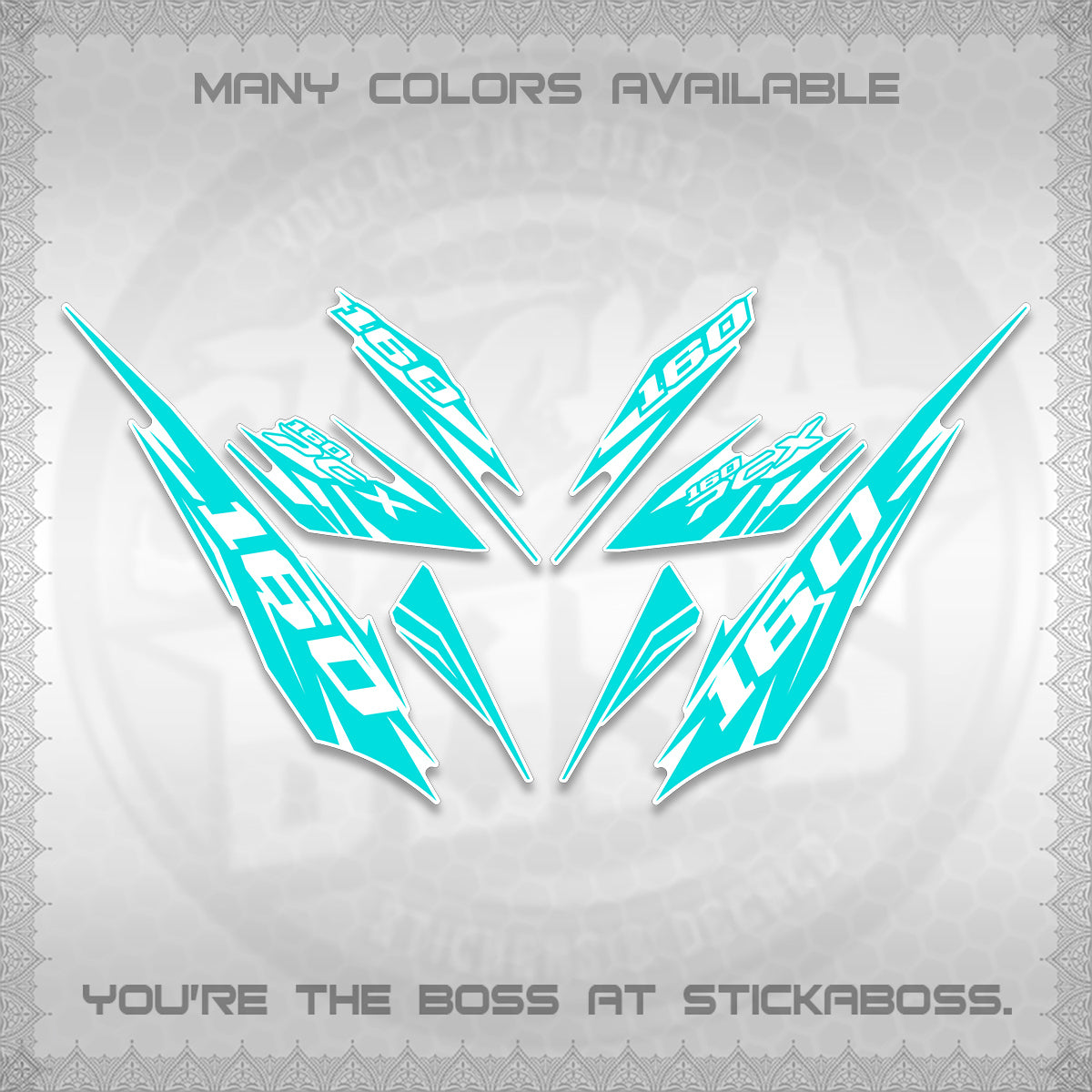 PCX 150 160 INDO FOR WHITE DECALS (2026 NEW 08 DESIGN) STICKER DECALS By STICKABOSS
