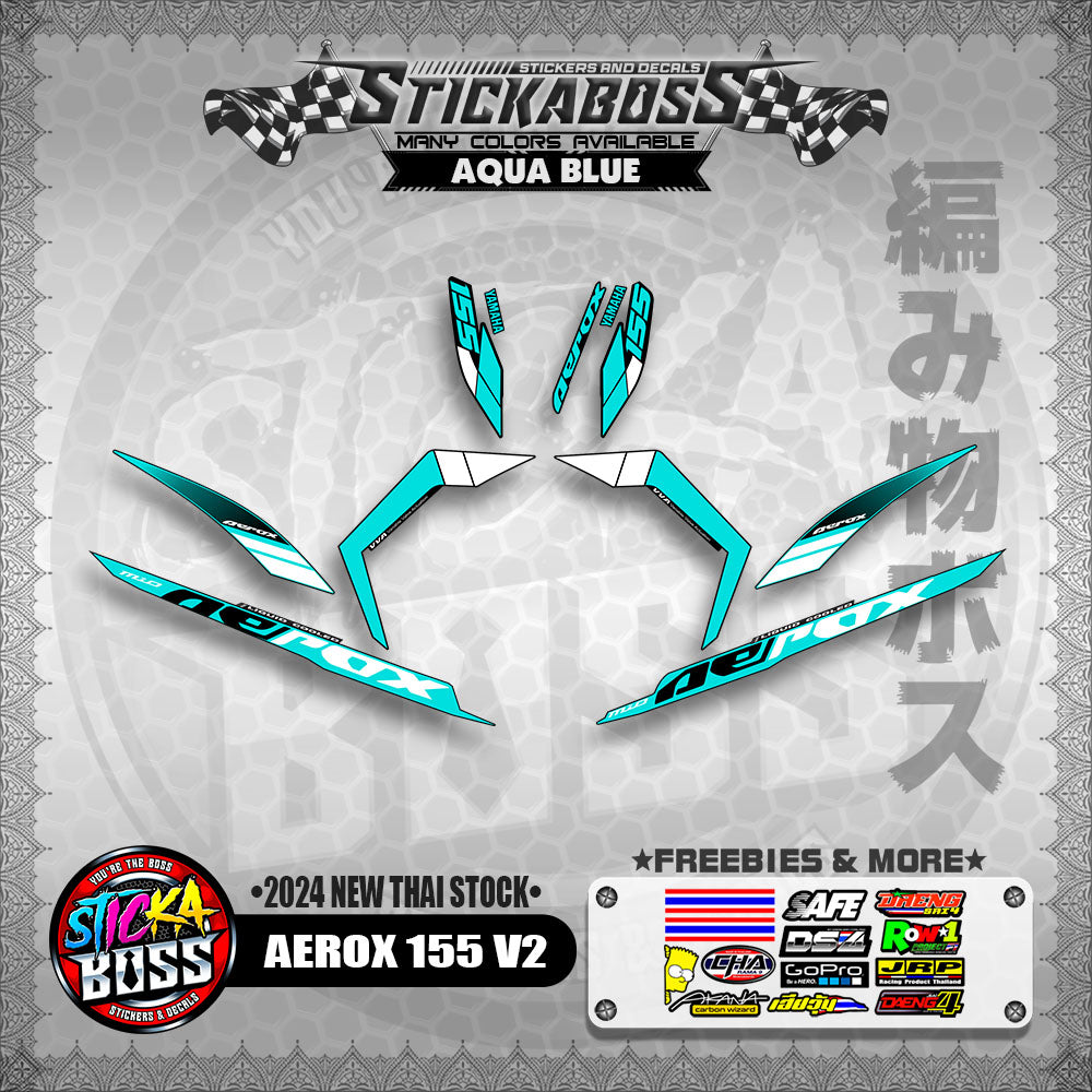 AEROX 155 V2 STICKER DECALS ( 2024 NEW THAI STOCK )【WITH FREEBIES】